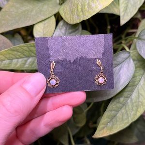 Vintage 14k gold Opal earrings with backs